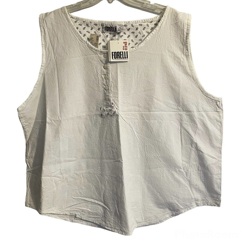 Vintage Forelli Size 26 Tank Top White Cotton NWT DEADSTOCK 80’s Summer